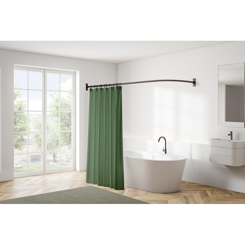 Utopia Alley Rustproof Wall Mounted L-Shaped Corner Shower Curtain Rod