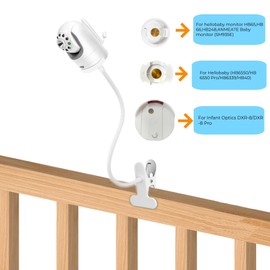 GUCHO Baby Monitor Mount Compatible with HelloBaby HB65/HB40/HB6550/HB66/HB6339/HB6550 Pro,ANMEATE SM935E,for Infant Flexible Baby Camera Clip Mount for Crib Without Tools or Wall Damage