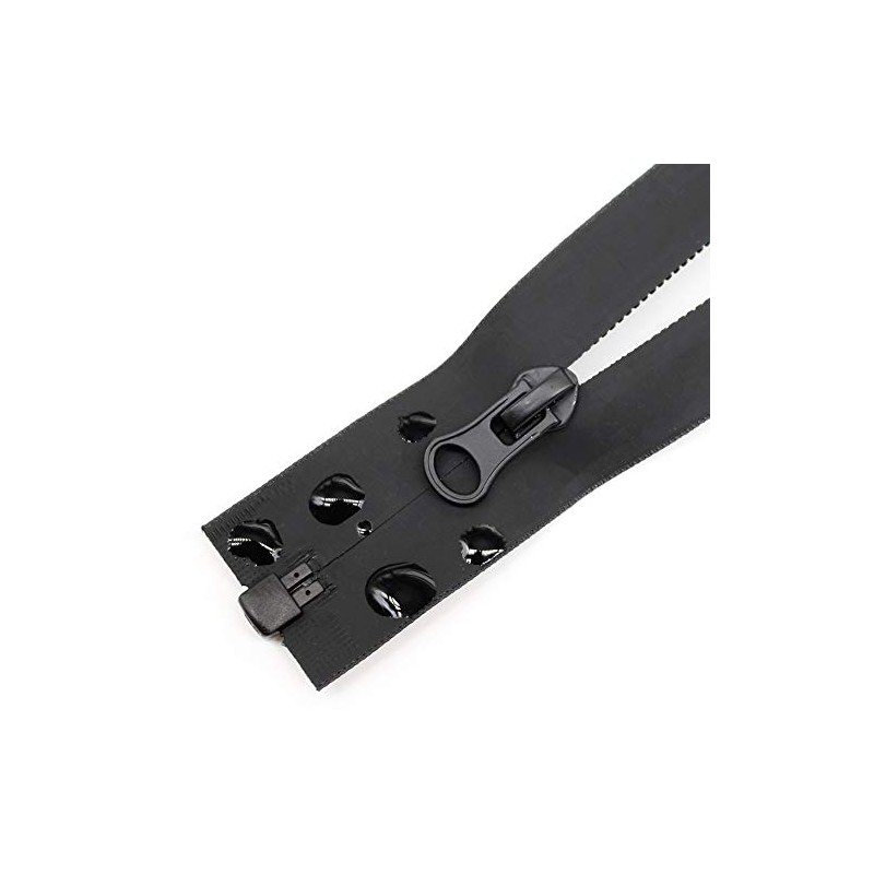 MebuZip 68 cm, 2 pieces, waterproof zips, separable, #5, black,