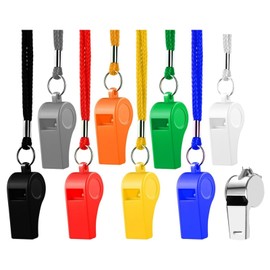9Pack Coaches Referee Whistles, Whistle Sport,Loud Referee Whistle for Coaches, Soccer Referees, and Training - Durable Plastic Whistle with Lanyard for Sports & Safety