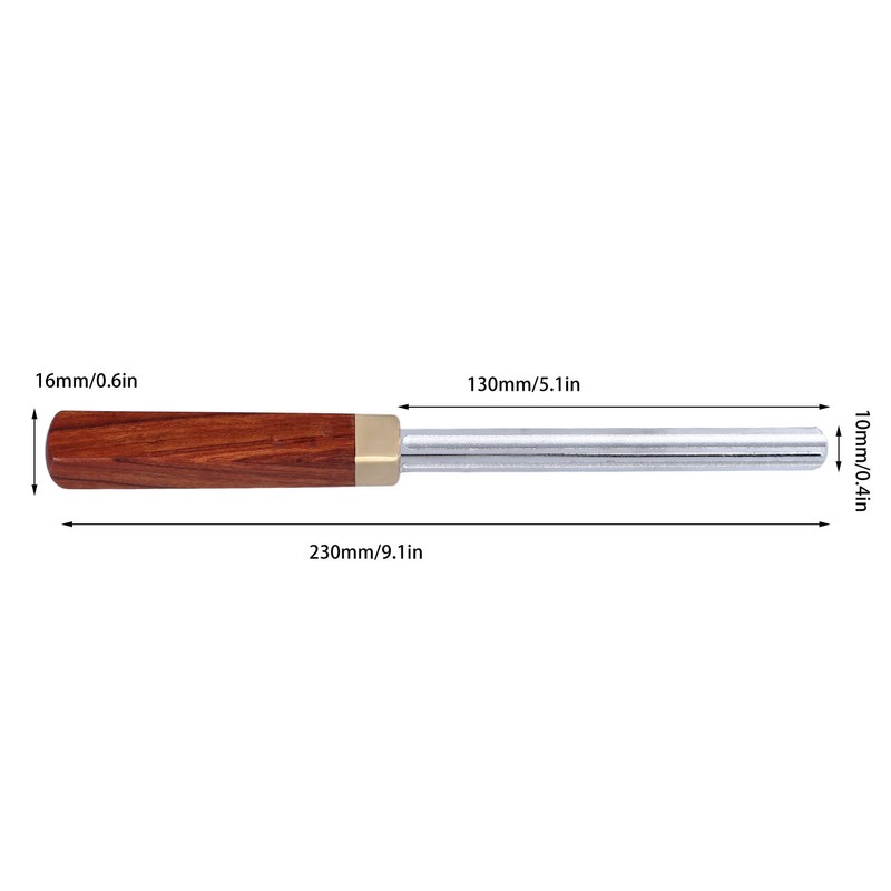 Guitar Fret Crowning File Chrome Plated Solid Wood Handle Fret