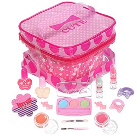 Cutie Heart Vinyl Vanity Makeup Bag