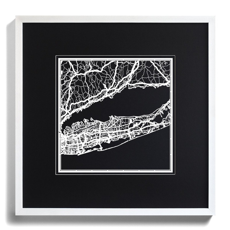 Long Island Paper Cut Card White 30 x 30 cm