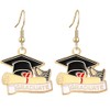 Charm Buddy Graduation Mortar Board & Scroll Dangle Drop Earrings