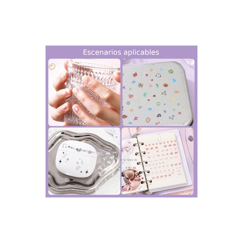 ZIBUYU® 25 hojas de pegatinas lindas para uñas, adhesivos 3d