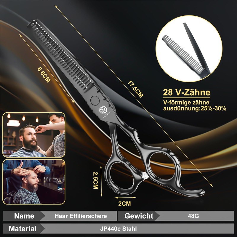 Purple Dragon Hairdressing Scissors Set 6" Black Hair Cutting Scissor