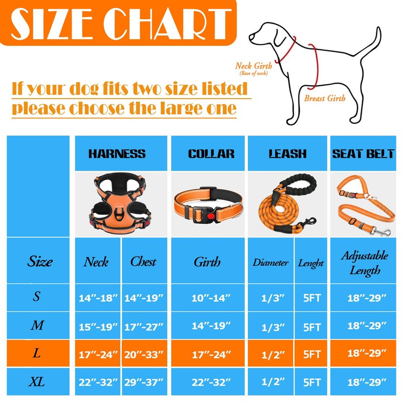 LOBEVE No Pull Dog Harness, Collar & Leash Set |