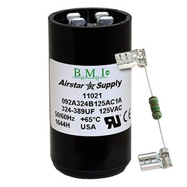 324-389 uF x 110 125 VAC - BMI/USA Start Capacitor # 092A324B125AC1A with Bleed Resistor