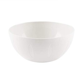 YBM Home 8-Inch Plastic Serve Mixing Bowl for Everyday Meals - Ideal for Cereal, Snacks, Popcorn, Salad, and Fruits, Microwave Safe, White