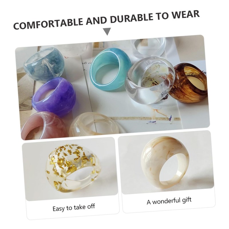 BESPORTBLE Fashionable Ring Set Resin Fine Workmanship Elegant Personality Anniversary