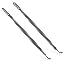 2 PCS Lash Lift Tools Eyelash Comb Eyelash Separator Tool Stainless Steel for Eyelash Eyebrow Perming Tinting, Metal Lash Lift Rods for Curling Extensions, Black