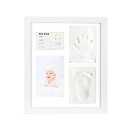 kennethan Baby Frame, Handle, Foot Shape, Photo Frame, Can Be Placed, Non-Toxic, Safe, Baby Shower, Family Celebration, Baby Favors, White