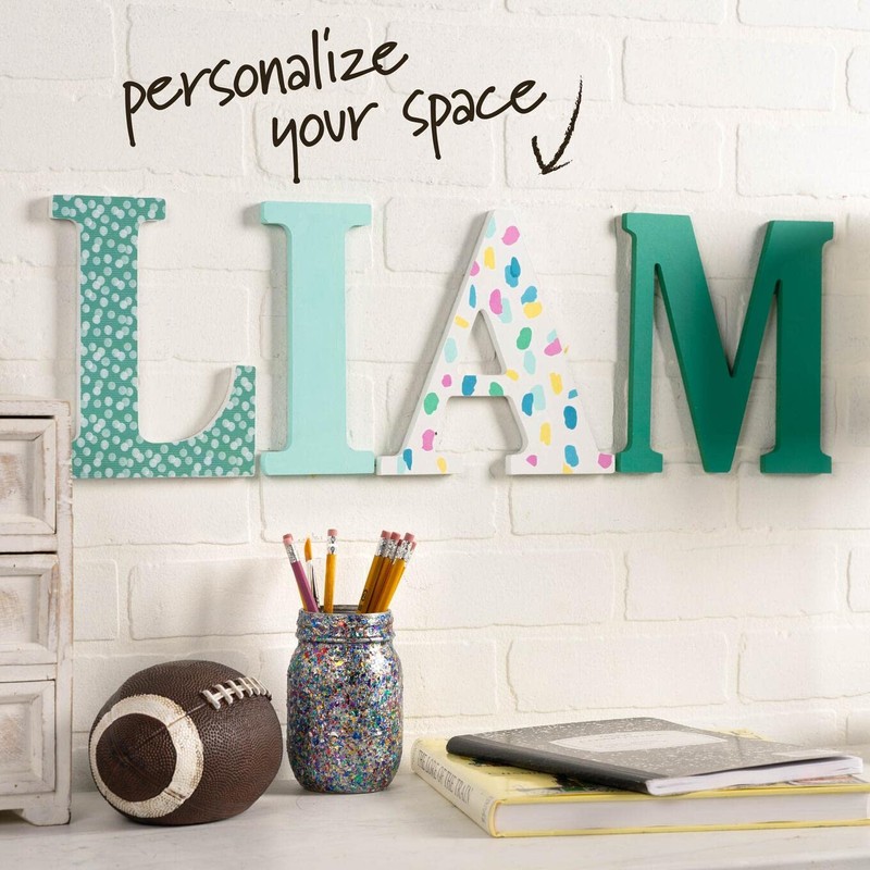 Plaid Unfinished Wood Letter, 8" Wooden Surface Perfect for DIY