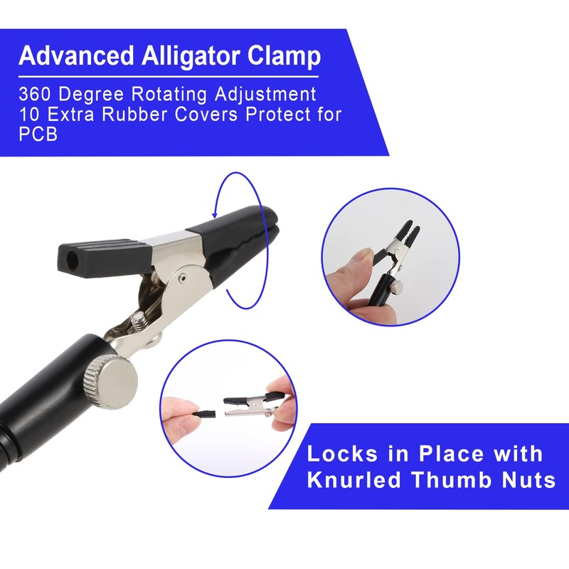 FEITA Helping Hands Soldering Clamp Station, 3X LED Magnifying Glass