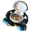 Top Brass Decorative Blue Crab Trinket Box Jewelry Secret Storage