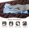VivaNest Coffee Brown Geometry Outdoor Indoor Entrance Doormats, Absorbent Durable
