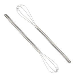 Rattleware Stainless Steel 10.5" Round Coffee Whisk - Set of Two - For a Perfect Mix, Evenly Distributed & Eliminated Clumps for Specialty Drinks, Perfect for Home or Commercial Use