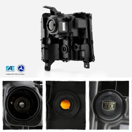 AKKON - Fits 2016-2018 Chevy Silverado 1500 2019 1500LD [HID/Xenon Type] Projector Black Headlight Driver Left Side Replacement