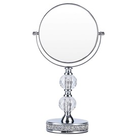Hanjue Makeup Mirror, 360 Degree Swivel Vanity Mirror, Crystal Cosmetic Mirror, 1X/5X Magnifying Double Sided Mirror,Adjustable Makeup Mirror M020