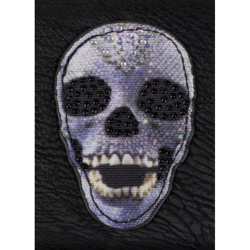 styleBREAKER 02040053 Women's Purse with Skull Appliqué and Rhinestones, Zip