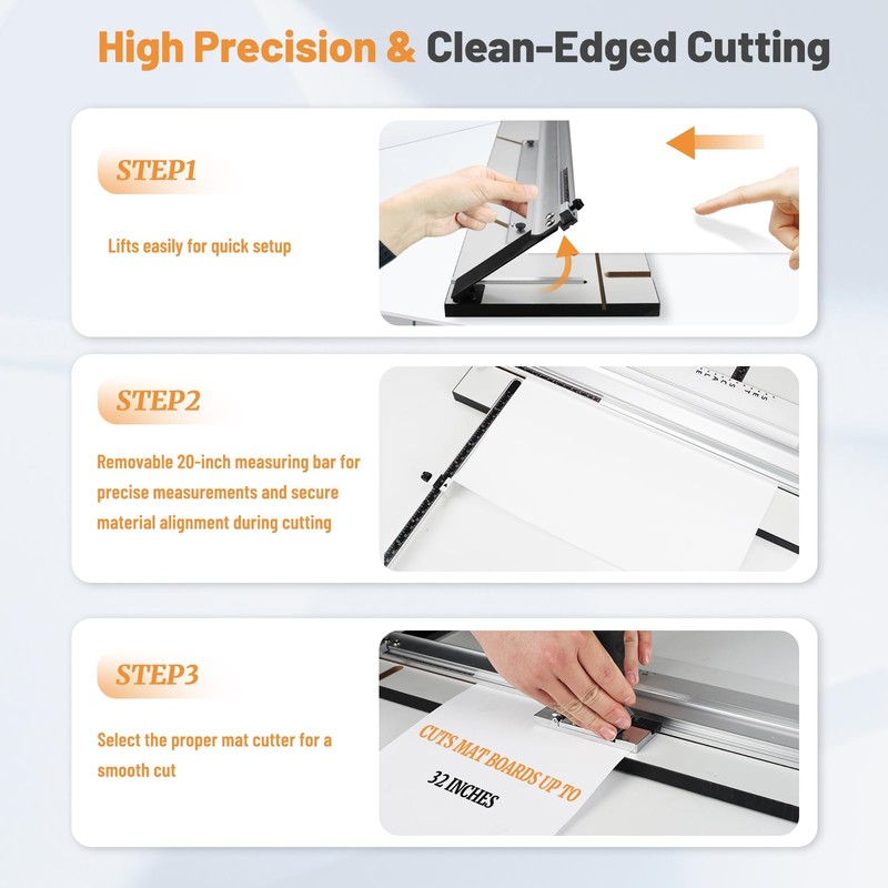 WJTQTBT 32in Mat Cutter for Framing with Bevel & Straight