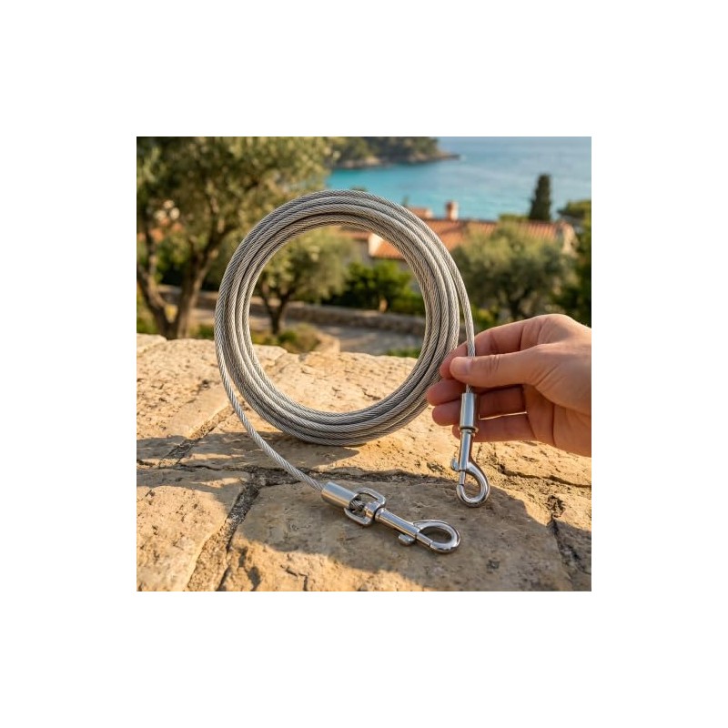 Correa para Perro, 5m Cadena para Perro de Acero Inoxidable