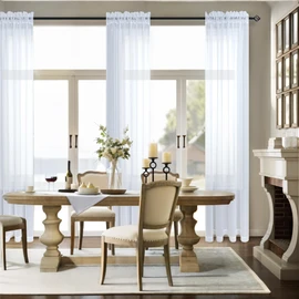 Pitalk 72 Inch Length White Sheer Curtains Set of 2 Panels Rod Pocket White Voile Window Curtains for Bedroom Living Room 52x72 Inches Long