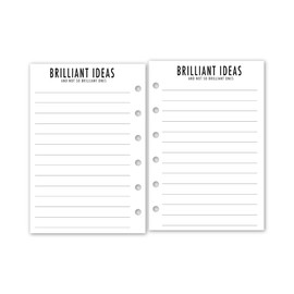 Pocket Brilliant Ideas Planner Insert Refill, 3.2 x 4.7 inches, Fits Filofax, LV PM, Kikki K, Moterm and Other Ring Binders, Choose Quantity