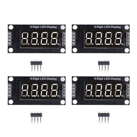 4 Sets Digital Tube Display Module LED 4 Digit 7 Segment 0.36in TM1637 Drive Chip White MRA110A