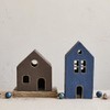 Creative Co-Op Hand-Painted Paper Mache House, Brown and Gold