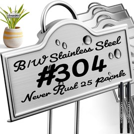 Stainless Steel 304 Plant Labels for Garden Outdoor | Metal Plant Markers Waterproof for Vegetables Herb Seedlings Flowers with 2 Pens | 25 Pack | Label Area 3.74'' x 1.39'' Height 10.75 Inch | Silver