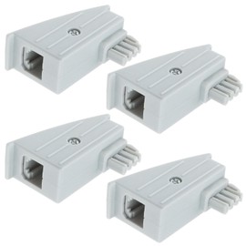 4 Pieces TAE Adapter, TAE-F Adapter Plug, TAE-F Male to RJ45 Female, 8P2C Female, RJ45 Adapter, Compatible with Fritzbox (Light Grey)