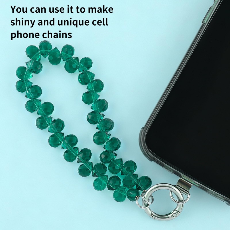 Nexlynk 100PCS Crystal Glass Beads 8×10mm, Malachite Green Faceted Teardrop