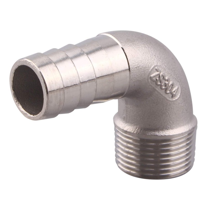 DERPIPE 3/4" Hose Barb x 3/4" Male NPT Stainless Steel