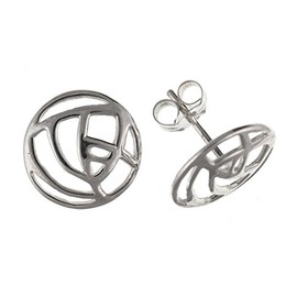 10MM Rennie Mackintosh Style ABSTRACT ROSE Stud Earrings/Ear Studs for Women/Teenage/Girls - 925 Sterling Silver