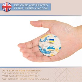 Destination Vinyl ltd Magnet for Refrigerator, Fridge - World Map Ukraine Flag Kiev Travel for Office, Cabinet and Whiteboard, Magnetic Stickers, 46472