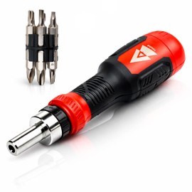Cacciavite a Cricchetto con 12 Inserti CR-V Integrati 15 cm, Set Cacciaviti di Precisione, Kit Elettricista Compatto per Bricolage adulti