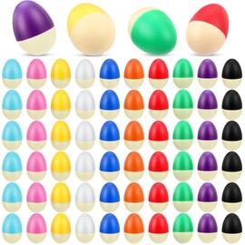 Yeshone 100 Pieces Egg Shakers Musical Instruments Percussion Maracas Egg for Kids Toys Plastic Easter Shaker for Learning DIY Painting, Classroom Music, Rhythm(Splicing Color)
