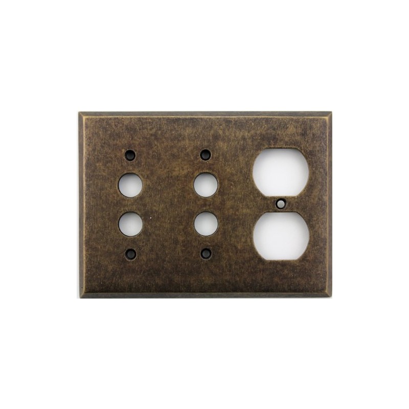 Classic Accents Aged Antique Brass 3 Gang Wall Plate -