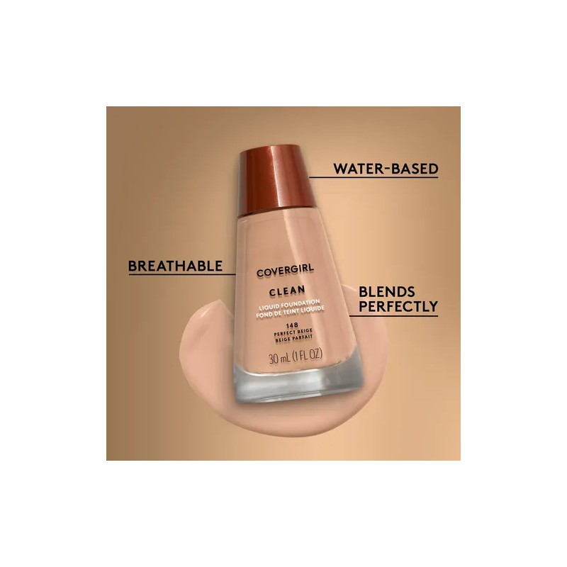 Covergirl Clean Liquid Foundation, Sand Beige 153, Pack Of 1