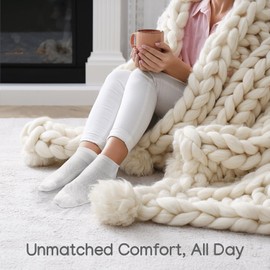 Duna Premium Womens Socks, Ultra Thin Breathable Cotton Socks for Women, Athletic Running Low Cut No Show Ankle Socks - 4 Pairs (White, Black, Gray, Beige)