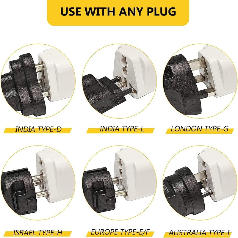 4 Pack of TEDLIN India Travel Plug Adapter (Type D)