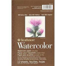 Strathmore (298-103 400 Series Watercolor Pad, 5.5"x8.5", 12 Sheets , White