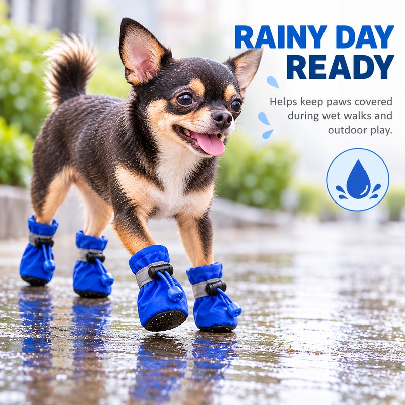 Waterproof Dog Boots for Small Dogs & Puppies – Anti-Slip