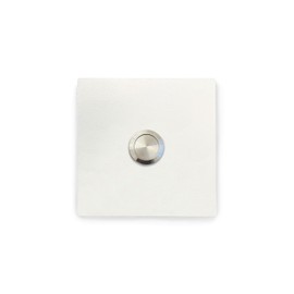 KTC-Home Premium Doorbell Traffic White - Flat Push Button - Size: 8 x 8 cm - RAL 9016 - UV and Weather Resistant - Powder Coated