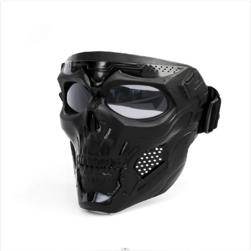 Wokyo Skull Riding Goggles Glasses, Detachable Adjustable Motorcycle Goggle Face