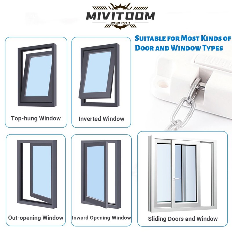 Pack of 2 Child Lock Window, MIVITOOM Fridge Lock, Adjustable