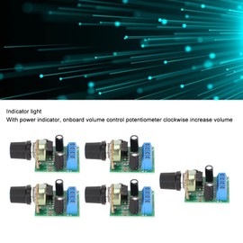 5Pcs LM386 0.5W-10W Mini Power Amplifier Board,Audio Amplifier Module DC 3-12V Sound Power Amplifier Module for Speakers with Power Indicator Light