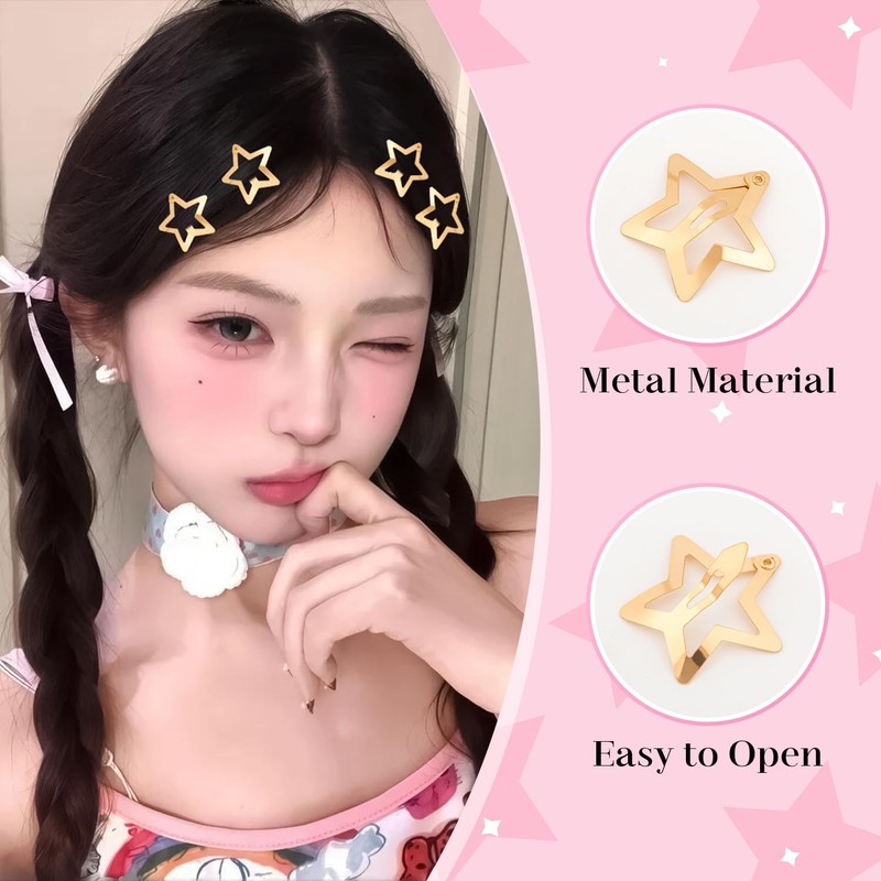 Kunoli Star Hair Clip Y2K Accessories Silver Clips