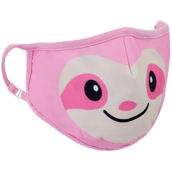 iscream Child's Sweet Sloth Reversible Double Layer Adjustable Ear Strap Face Mask with Pocket